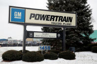 A sign for the General Motors (GM) Powertrain Transmission plant is seen in front of the assembly plant in Toledo, Ohio, U.S. March 6, 2019. REUTERS/Rebecca Cook/Files