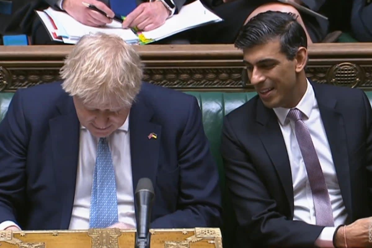 Boris Johnson and Rishi Sunak in the Commons   (PA Archive)