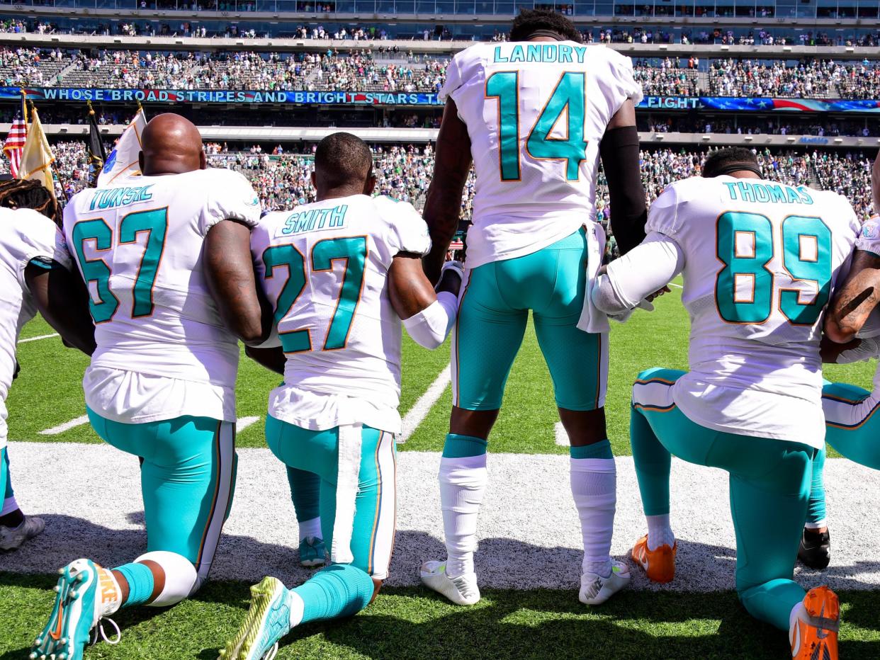 Kneeling and protesting, as much as football, dominated this week's headlines: Steven Ryan/Getty