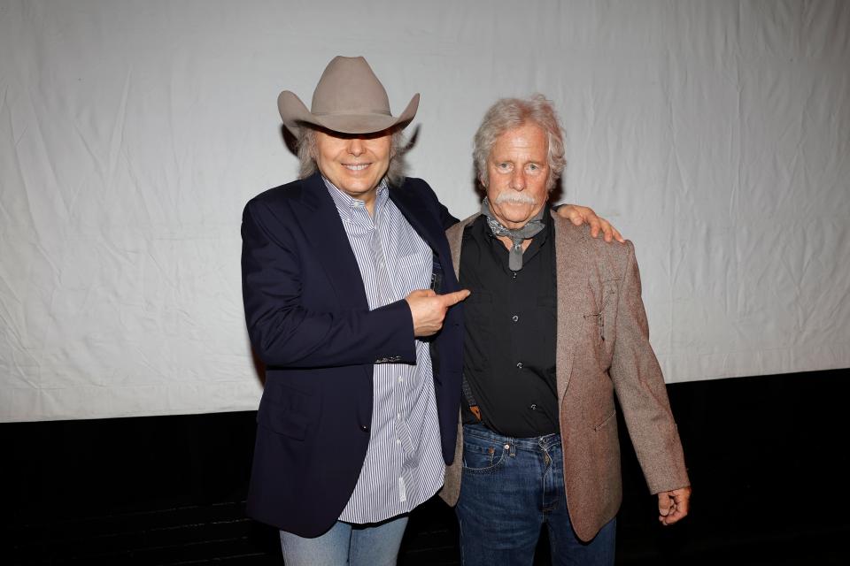 Dwight Yoakam and Chris Hillman attend the Country Music Hall of Fame and Museum's announcement Wednesday of the new exhibition "Western Edge: The Roots and Reverberations of Los Angeles Country-Rock" at the Troubadour in West Hollywood.