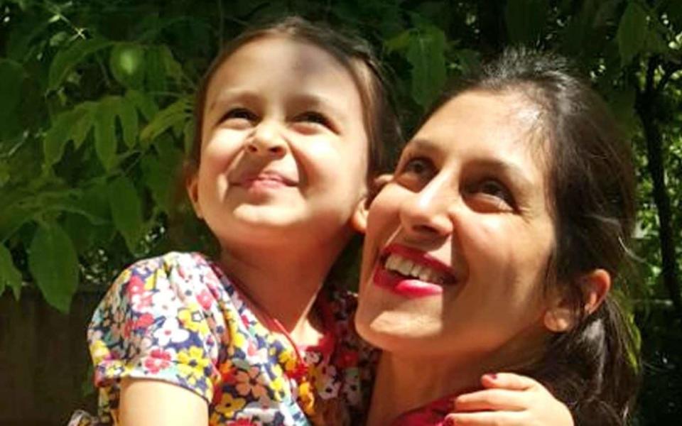 Nazanin Zaghari-Ratcliffe with her daughter Gabriella - PA