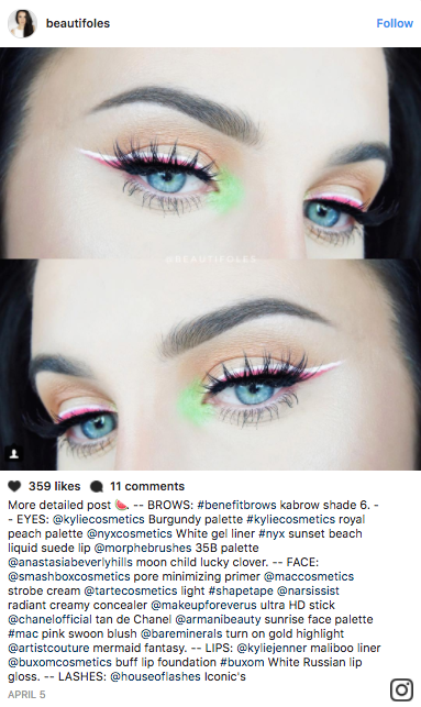 Layered eyeliner is blowing up Instagram right now. Here's how to get the multi-colored version of the classic winged liner look.