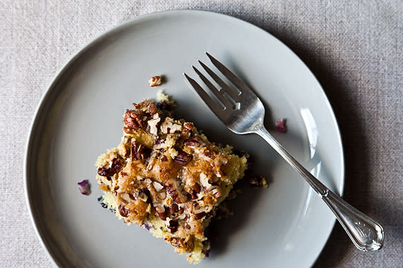 Brooke Dojny's Blueberry Snack Cake with Toasted Pecan Topping