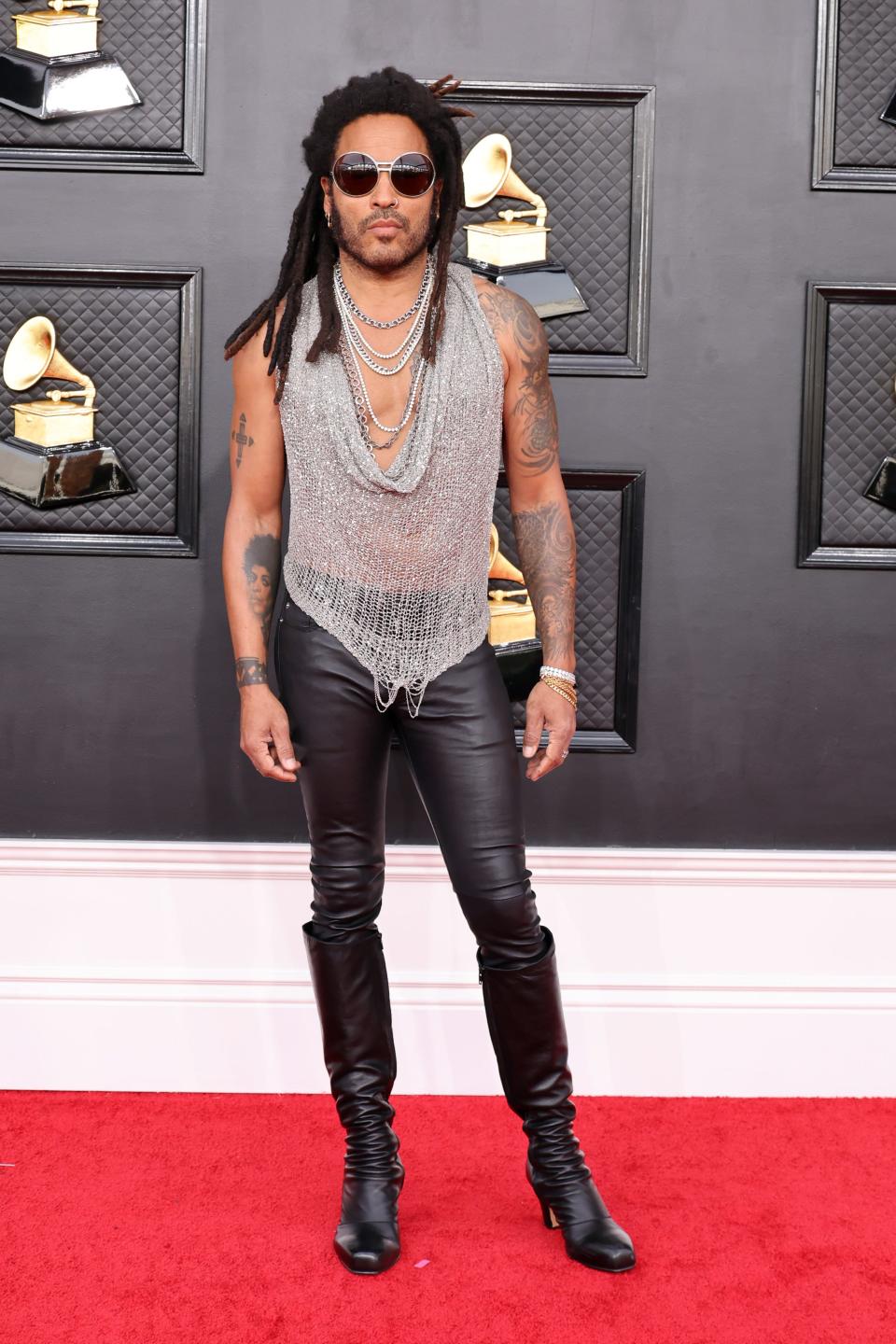 Lenny Kravitz attends the 64th Annual GRAMMY Awards at MGM Grand Garden Arena on April 03, 2022