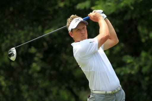 Luke Donald of England during The Players Championship on May 12. Donald is the only player who can topple current number one Rory McIlroy but needs to repeat his victory of 12 months ago to do so