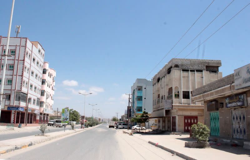 View of a deserted street, during a curfew after the state's first case of coronavirus disease (COVID-19), was announced, in al-Sheher