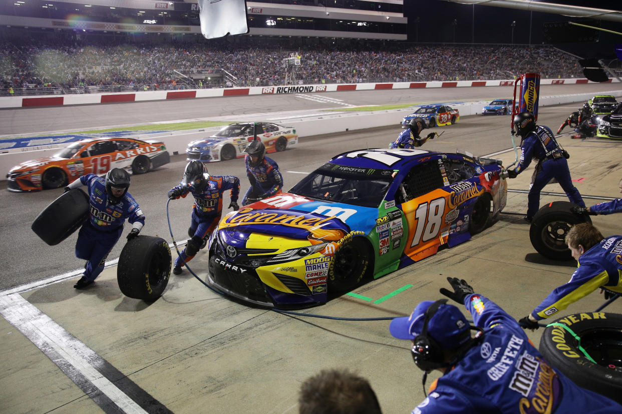 The same crew Kyle Busch had at Richmond Saturday night won’t be his playoff crew. (Getty)