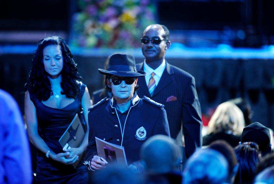 Actor Corey Feldman arrives at the Michael Jackson memorial service in 2009.