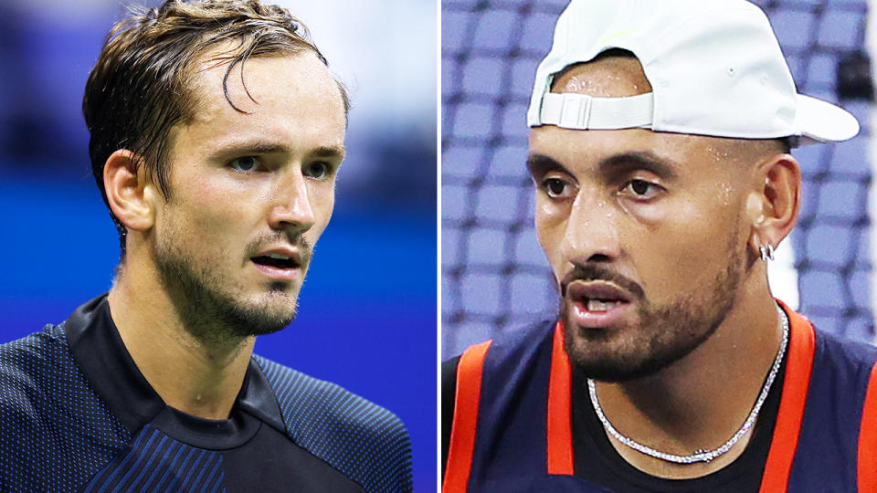 Daniil Medvedev and Nick Kyrgios, pictured here in action at the US Open.