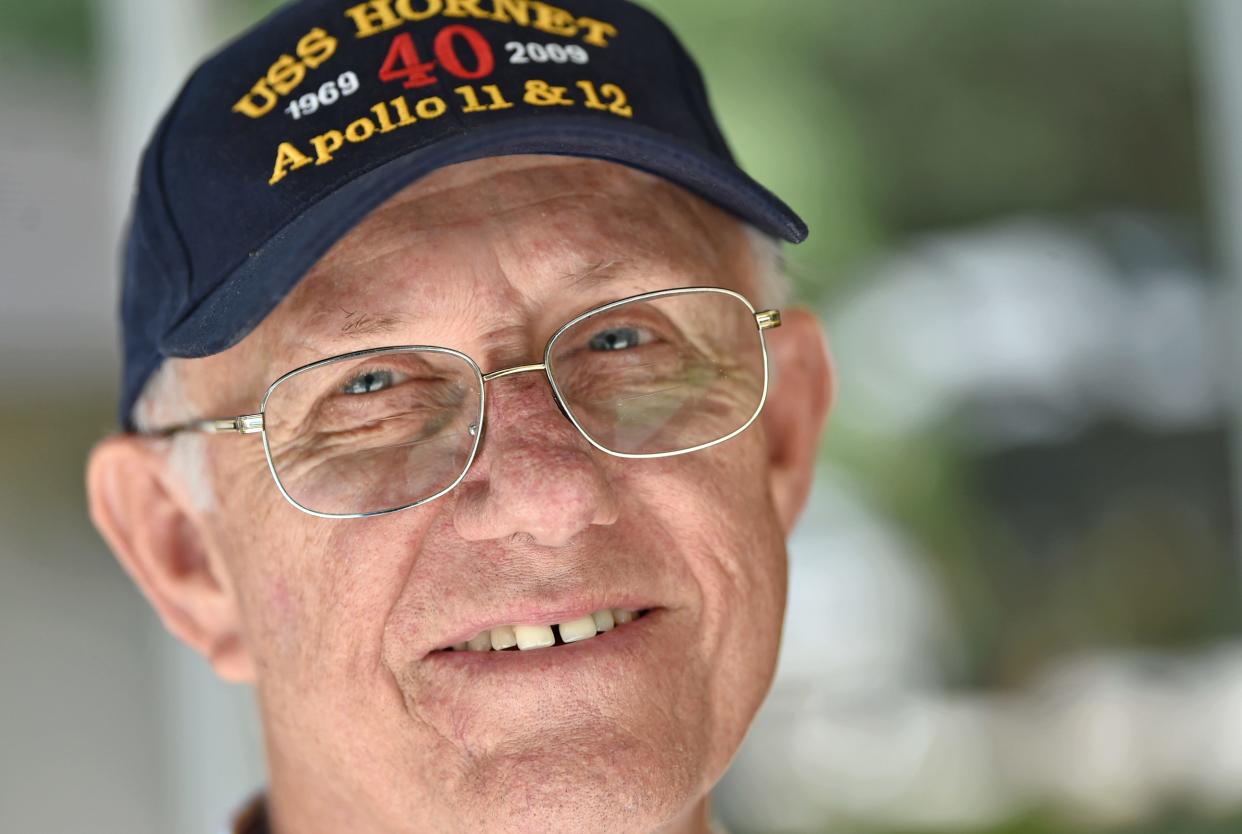 John "Jack" McGarry, 71, a former Navy seamen, was aboard the USS Hornet when they picked up Neil Armstrong, Buzz Aldrin and Michael Collins after their famous mission to the moon 50 years ago. [HERALD-TRIBUNE STAFF PHOTO / THOMAS BENDER]