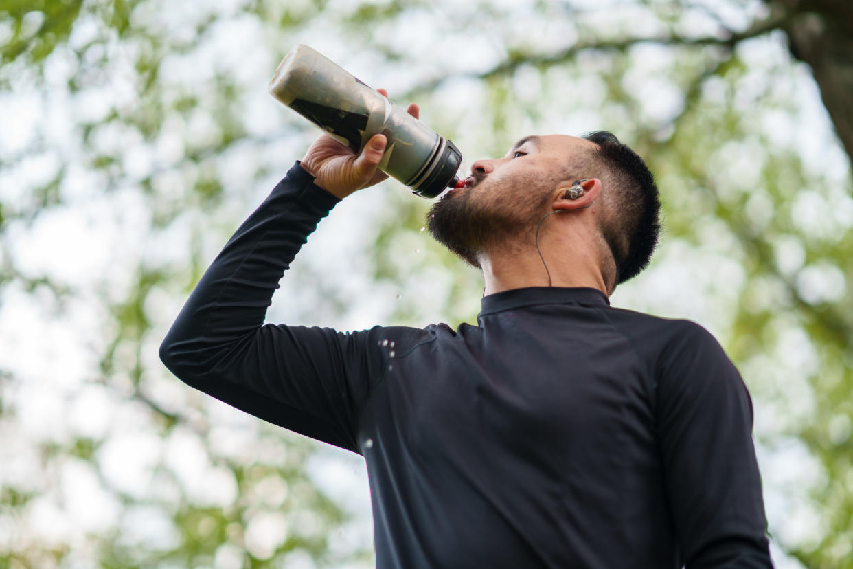 Man doing outdoor sports to stay healthy