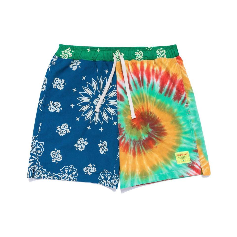 <p><strong>Supervsn Studios</strong></p><p>supervsn.com</p><p><strong>$168.00</strong></p><p><a href="https://supervsn.com/collections/frontpage/products/americana-shorts-navy-tie-dye" rel="nofollow noopener" target="_blank" data-ylk="slk:Buy;elm:context_link;itc:0;sec:content-canvas" class="link ">Buy</a></p><p>A bandana print <em>and</em> tie-dye? Shit, man. Doesn't get much more American than that.</p>