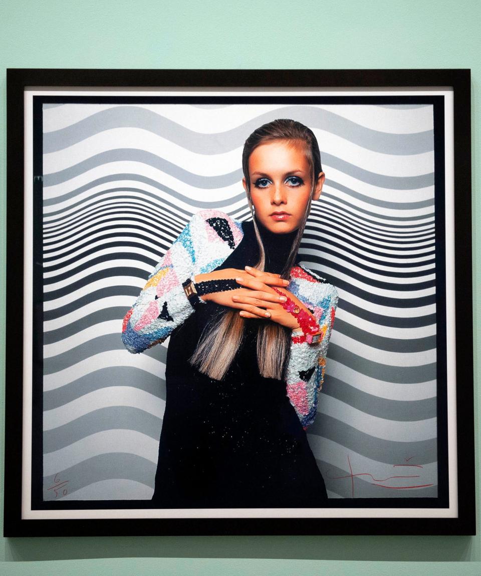 Twiggy, for US Vogue, 1967, by Bert Stern, is on display as part of the "A Personal View on High Fashion & Street Style: Photographs from the Nicola Erni Collection, 1930s to Now," exhibit at the Norton Museums of Art in West Palm Beach.