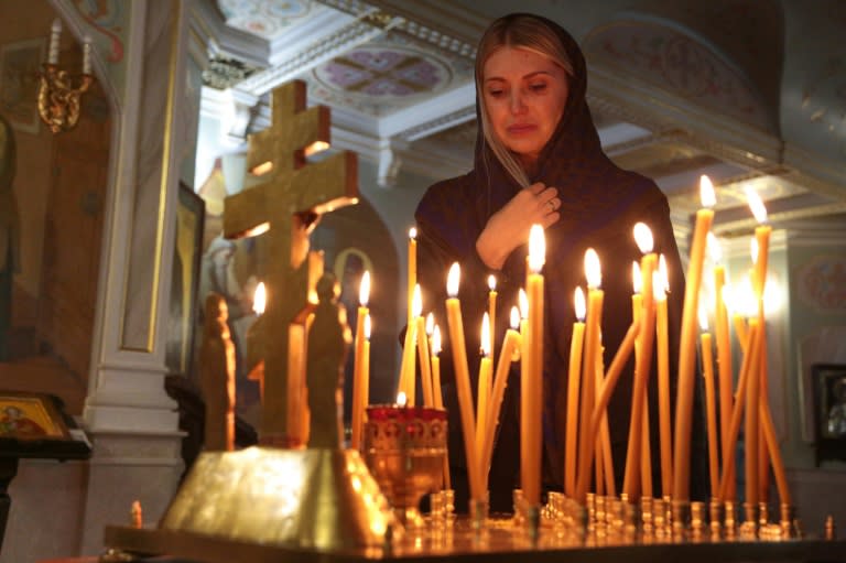 Mourners joined in a church srvice for the victims of the college shooting