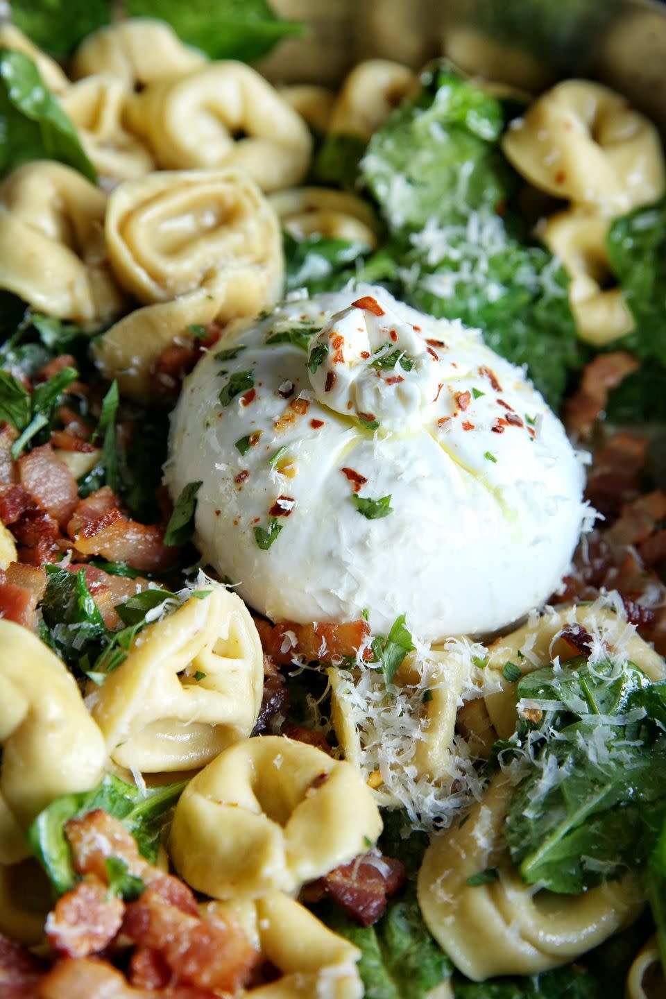 Cheesy Bacon-Spinach Tortellini