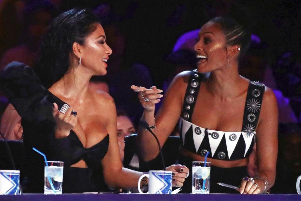 Nicole Scherzinger and Alesha Dixon on 'The X Factor' TV show in 2017 (Dymond/Thames/Syco/Rex Features)