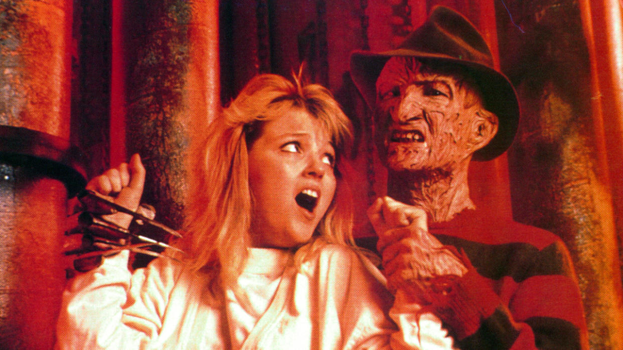  Freddy Krueger terrorises a young lady. 