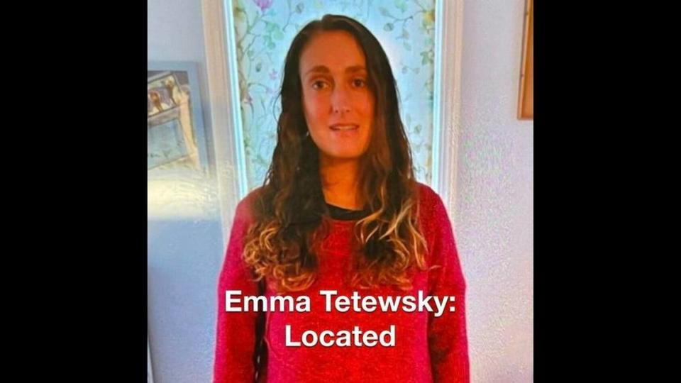 Emma Tetewsky, 31, was located alive in Borderland State Park after days of being trapped in mud, officials say. Stoughton Police Department photo