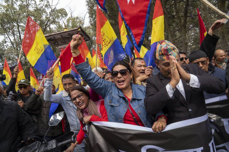 Una manifestación a favor de la monarquía en Katmandú