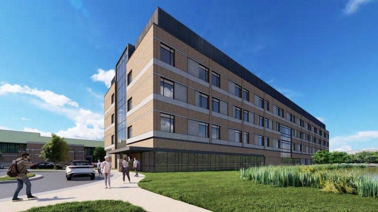 An architectural rendering posted on Genoa Township's website shows a planned expansion of St. Joseph Mercy Brighton Health Center into a hospital.