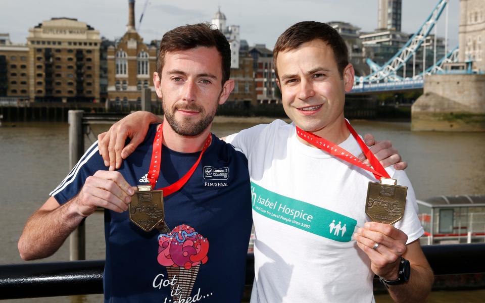 Matthew Rees and David Wyeth pose with their medals - Reuters / Matthew Childs 