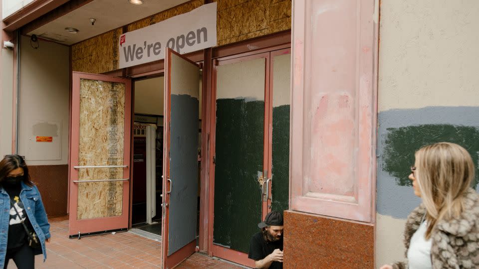 A boarded-up Walgreens is open for business near the Westfield San Francisco Centre in 2023. - Jason Henry/The New York Times/Redux