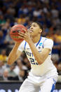 LOUISVILLE, KY - MARCH 17: Anthony Davis #23 of the Kentucky Wildcats attempts a free throw in the second half against the Iowa State Cyclones during the third round of the 2012 NCAA Men's Basketball Tournament at KFC YUM! Center on March 17, 2012 in Louisville, Kentucky. (Photo by Andy Lyons/Getty Images)