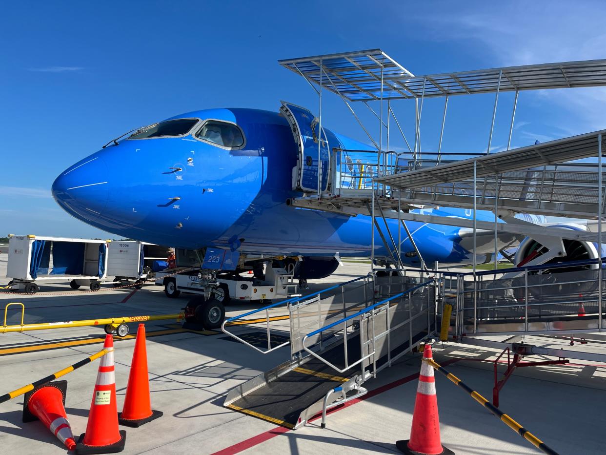 Breeze Airways flight from the Vero Beach Regional Airport on July 31, 2023.