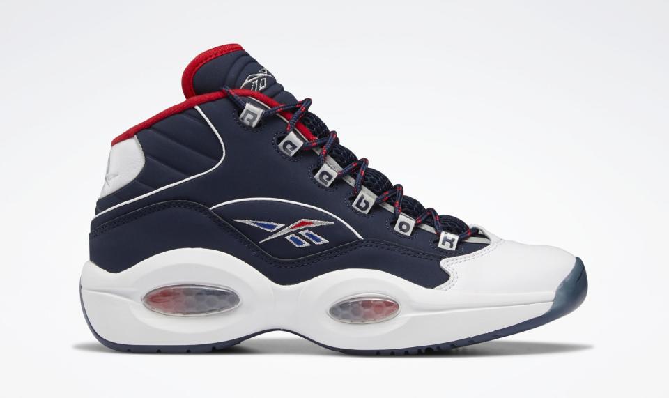 The lateral side of the USA-themed Reebok Question Mid. - Credit: Courtesy of Reebok