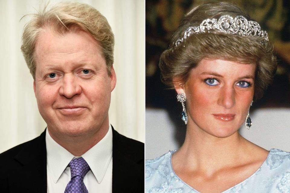 <p>Amanda Edwards/WireImage; Georges De Keerle/FSP/Liaison Agency</p> Charles Spencer in 2015; Princess Diana in 1987.