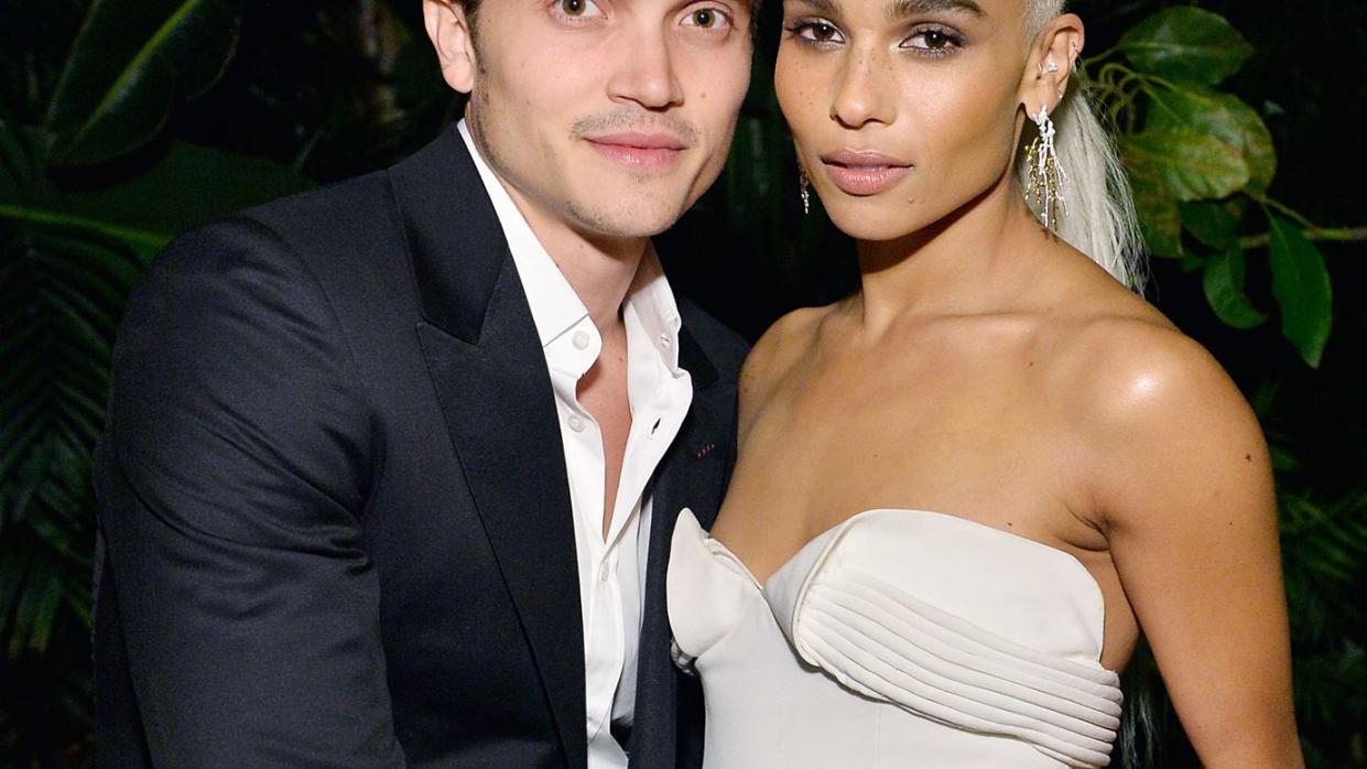 Zoe Kravitz (R) and Karl Glusman attend ELLE's Annual Women In Television Celebration 2017 at Chateau Marmont on January 14, 2017 in Los Angeles, California. (Photo by Stefanie Keenan/Getty Images for ELLE)