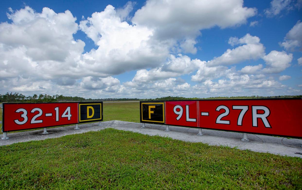 Views of runway markers at the north county general aviation airport May 03, 2024 in Palm Beach Gardens.