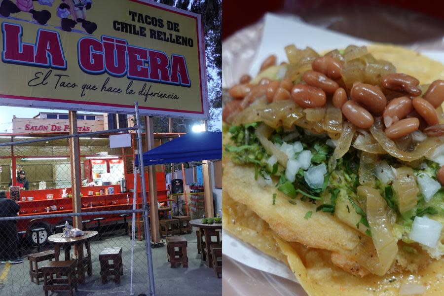 Destaca exquisito taco de chile relleno con carne asada de “Tacos de Chile Relleno La Güera” en Tijuana