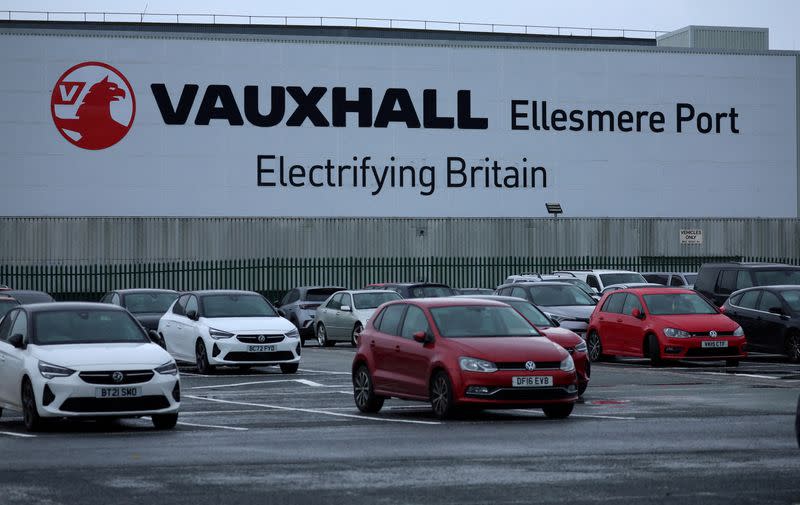 FILE PHOTO: The Stellantis owned Vauxhall car factory in Ellesmere Port, Britain