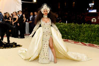<p>Nobody other than rapstar Cardi B could pull off this elaborate Moschino renaissance gown and headpiece. Photo: Getty Images </p>