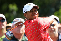 MELBOURNE, AUSTRALIA - NOVEMBER 18:Tiger Woods of the U.S. Team hits his tee shot on the second hole during the Day Two Four-Ball Matches of the 2011 Presidents Cup at Royal Melbourne Golf Course on November 18, 2011 in Melbourne, Australia. (Photo by Scott Halleran/Getty Images)