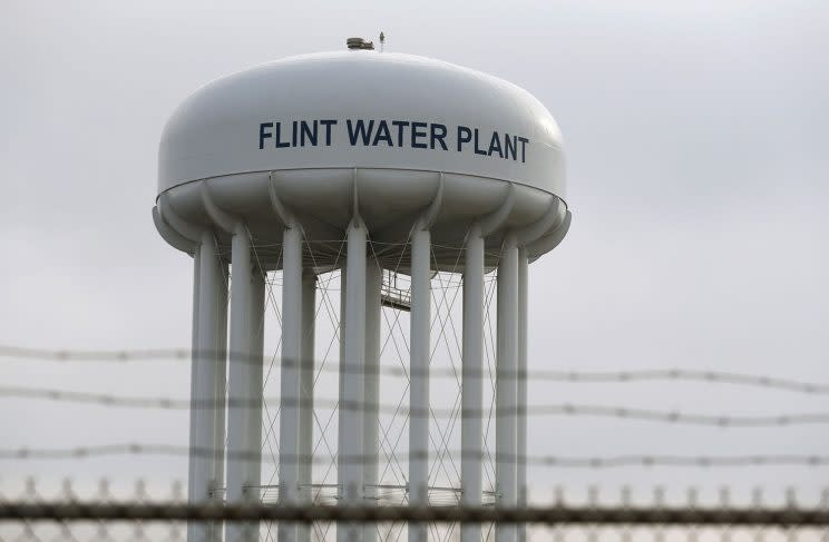 The Flint Water Plant tower