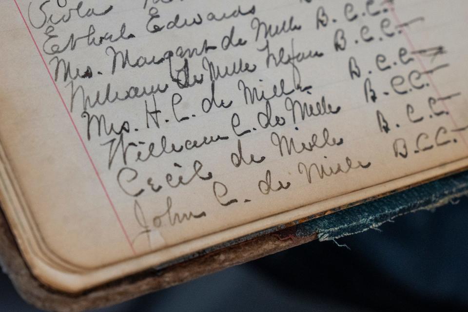 A vestry book at Christ Episcopal Church in Pompton Lakes contains Cecil B. DeMille's signature. The director of epic Biblical films, including "The Ten Commandments" worshiped there as a child.