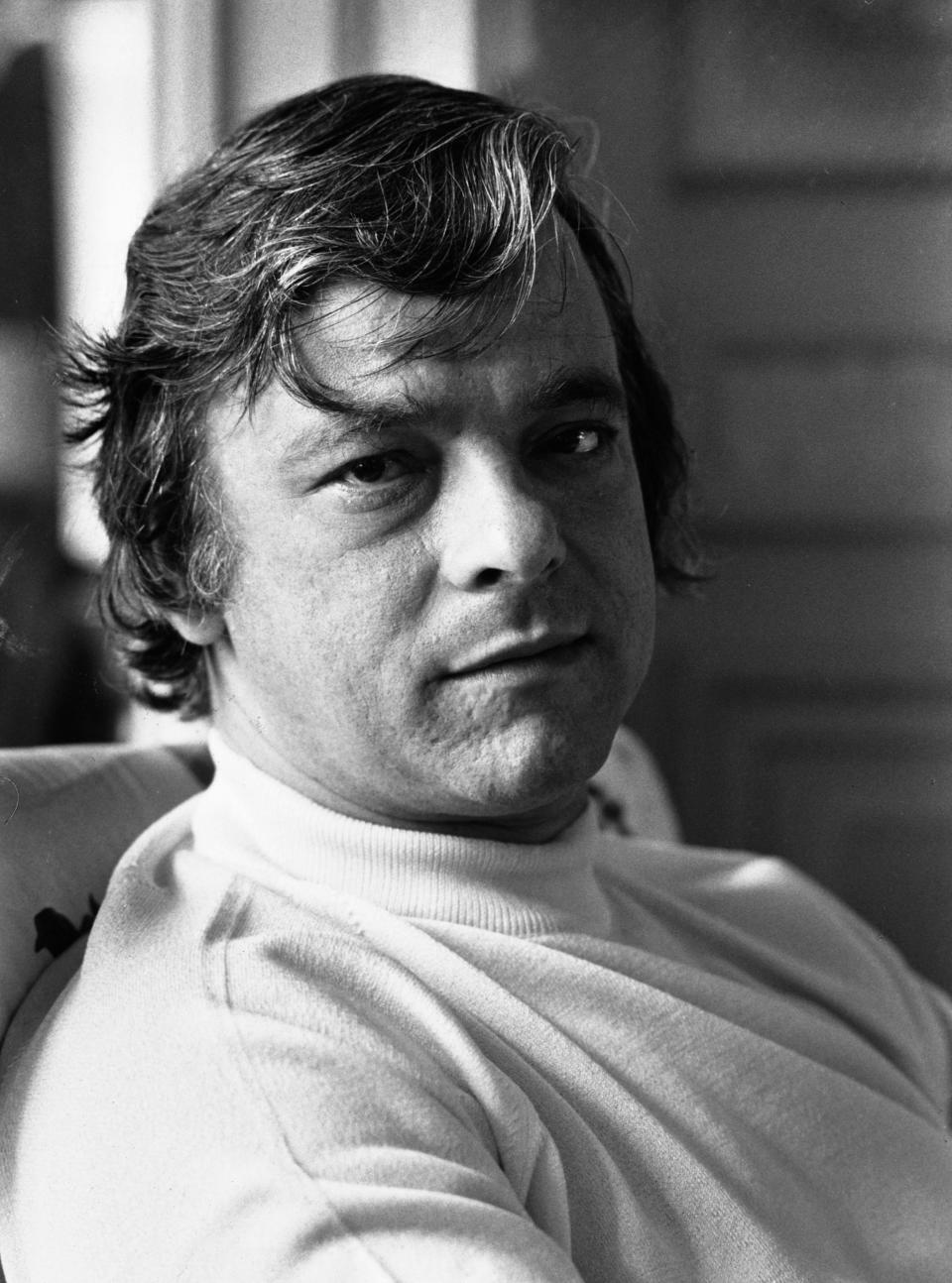 Stephen Sondheim in a white turtlekneck