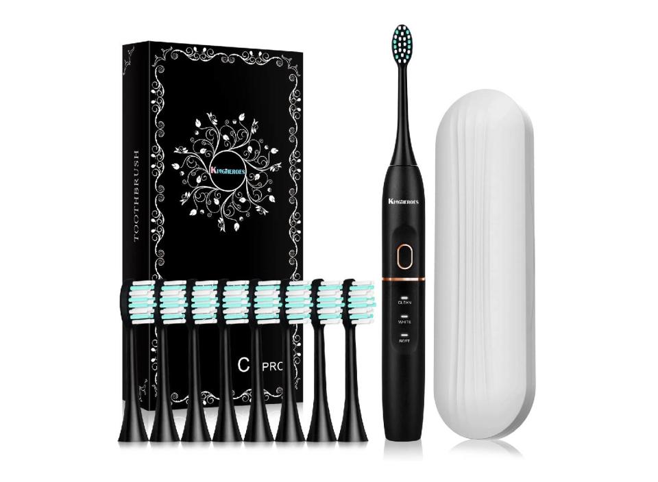 This $14 toothbrush includes everything you need for better oral care. (Source: Amazon)