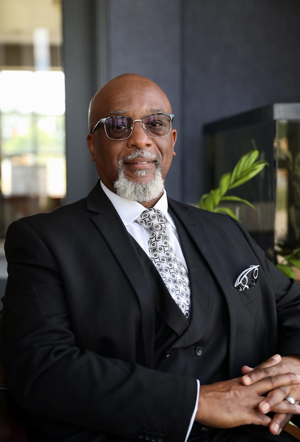 The Rev. David Greene Sr., senior pastor at Purpose of Life Ministries, poses for a portrait at the church in Indianapolis on Tuesday, June 16, 2020.