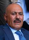 Former Yemeni president Ali Abdullah Saleh in Sanaa, on February 27, 2013