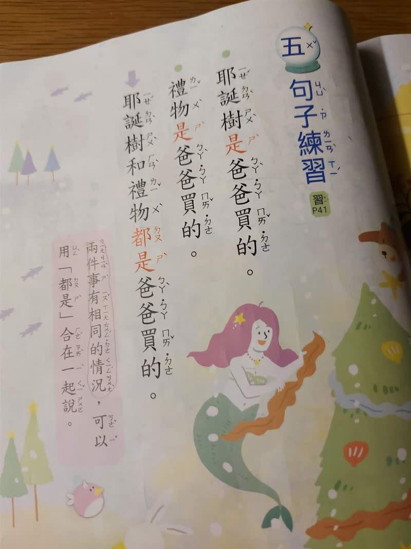 南一書局版本一年級國語課本，讓不少孩子的想像幻滅，引起家長熱議。（圖／翻攝自小一聯盟）