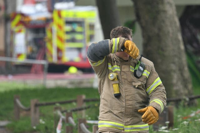 Firefighter at the scene 