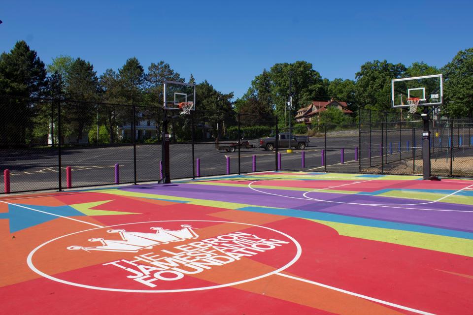 Basketball courts at the I Promise School.