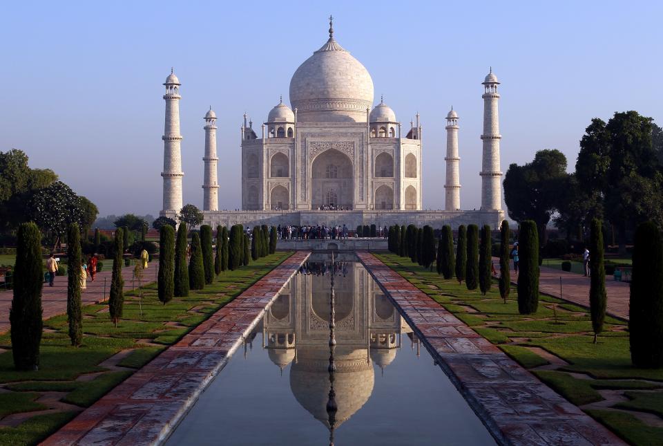 AGRA, INDIA - SEPTEMBER 30:  The Taj Mahal is seen on September 30, 2010 in Agra, India. Completed in 1643, the mausoleum was built by th Mughal emperor Shah Jahan in memory of his third wife, Mumtaz Mahal, who is buried there alongside Jahan.  (Photo by Julian Finney/Getty Images)