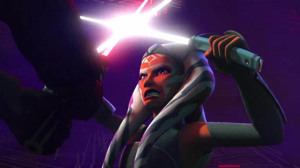 3. Ahsoka vs. Darth Vader - Star Wars: Rebels