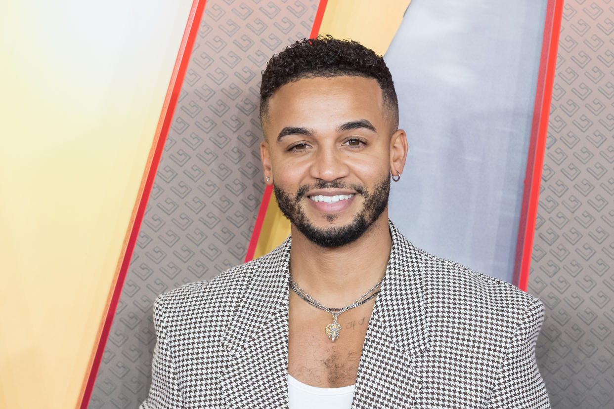 LONDON, UNITED KINGDOM - MARCH 07: Aston Merrygold attends the UK premiere of Shazam! Fury of the Gods at Cineworld Leicester Square in London, United Kingdom on March 07, 2023. (Photo by Wiktor Szymanowicz/Anadolu Agency via Getty Images)