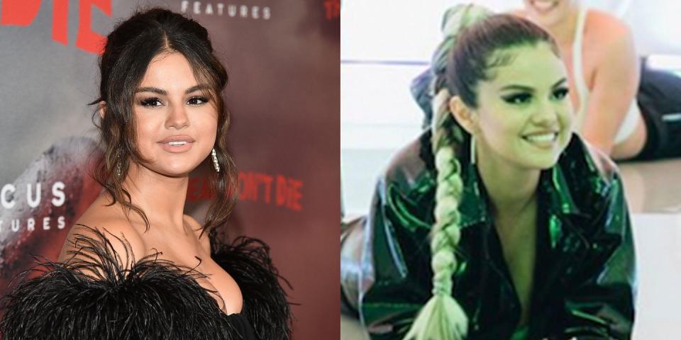 <p>Selena posted a behind-the-scenes promo for her next album <em>Rare</em>, which included a hot new hairstyle, as well as a very promising sound clip. The singer swapped her long chestnut extensions for a futuristic bleach blonde braid. Love that for her.</p>