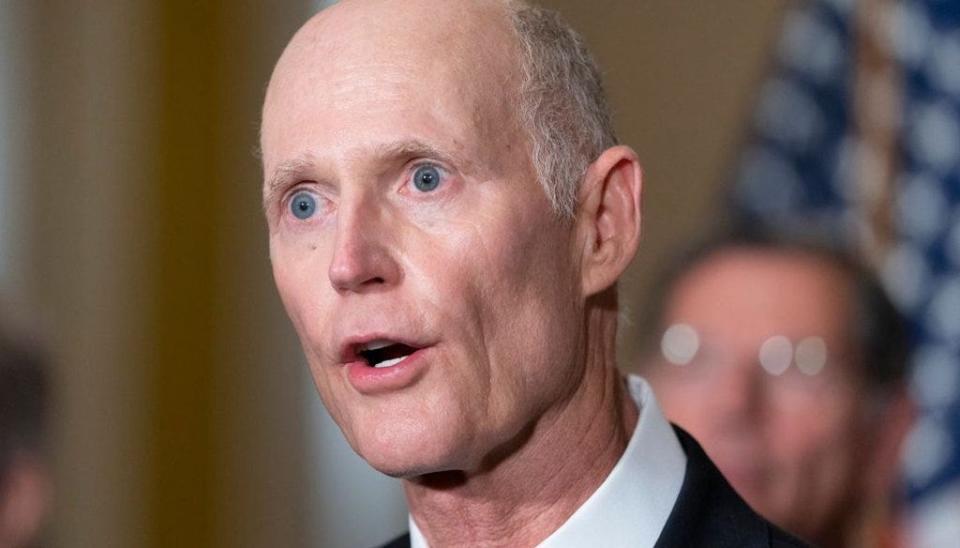 Sen. Rick Scott, R-Fla., on Sept. 7, 2022, during a news conference on Capitol Hill.